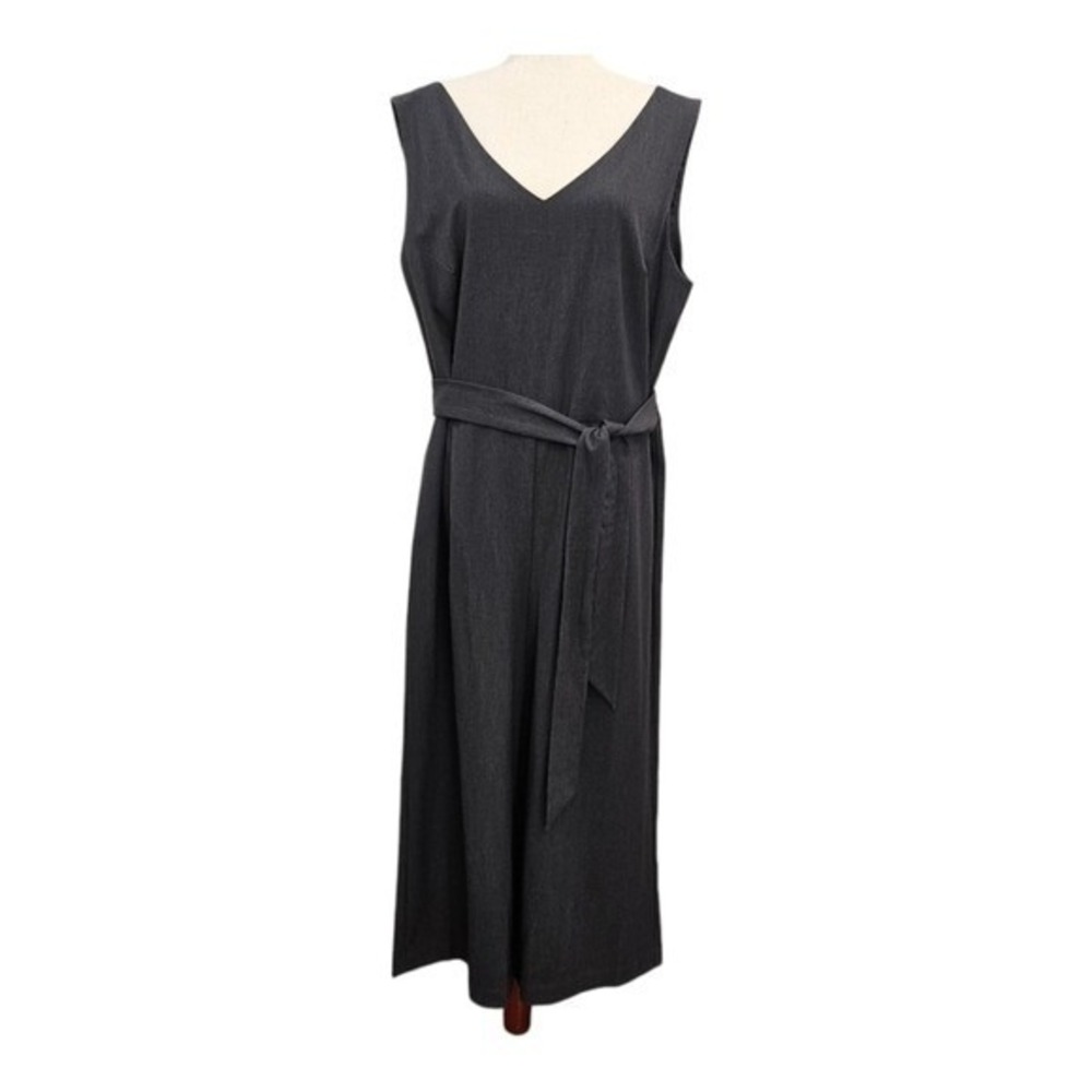 NEW‎ LOFT Womens Jumpsuit 14 Gray V Neck Sleeveless Cropped Wide Leg Minimalist